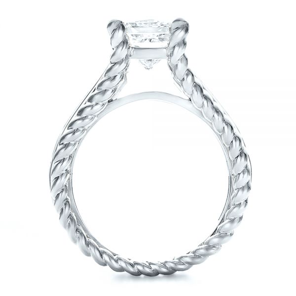 14K Gold And Platinum 14K Gold And Platinum Custom Two-tone Diamond Engagement Ring - Front View - 100616