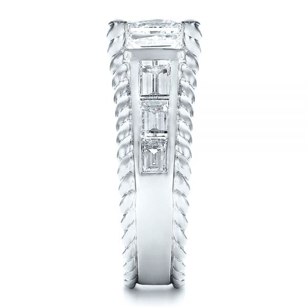  Platinum And 18k White Gold Platinum And 18k White Gold Custom Two-tone Diamond Engagement Ring - Side View -  100616