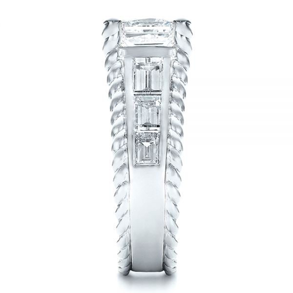 14K Gold And Platinum 14K Gold And Platinum Custom Two-tone Diamond Engagement Ring - Side View - 100616