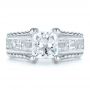  Platinum And 14k White Gold Platinum And 14k White Gold Custom Two-tone Diamond Engagement Ring - Top View -  100616 - Thumbnail