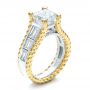  Platinum And 18k Yellow Gold Custom Two-tone Diamond Engagement Ring - Three-Quarter View -  100616 - Thumbnail