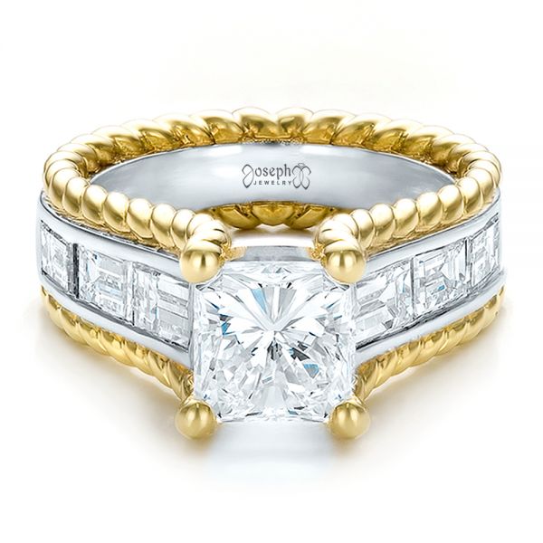 Custom Twotone Diamond Engagement Ring 100616 Seattle Bellevue Joseph Jewelry