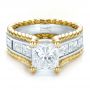  18K Gold And 14k Yellow Gold 18K Gold And 14k Yellow Gold Custom Two-tone Diamond Engagement Ring - Flat View -  100616 - Thumbnail