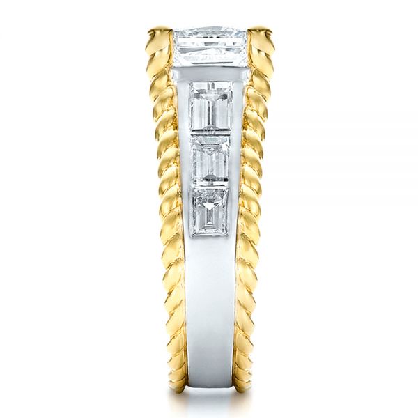 14K Gold And 14k Yellow Gold 14K Gold And 14k Yellow Gold Custom Two-tone Diamond Engagement Ring - Side View - 100616