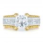  Platinum And 18k Yellow Gold Custom Two-tone Diamond Engagement Ring - Top View -  100616 - Thumbnail