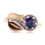 18k Rose Gold And Platinum 18k Rose Gold And Platinum Custom Two-tone Purple Sapphire Engagement Ring - Top View -  102932 - Thumbnail