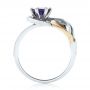 14k White Gold And 14K Gold Custom Two-tone Purple Sapphire Engagement Ring - Front View -  102932 - Thumbnail