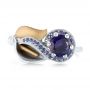 18k White Gold And Platinum 18k White Gold And Platinum Custom Two-tone Purple Sapphire Engagement Ring - Top View -  102932 - Thumbnail