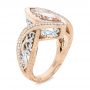 14k Rose Gold And 14K Gold Custom Two-tone Morganite And Diamond Engagement Ring - Three-Quarter View -  102808 - Thumbnail