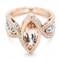 18k Rose Gold And Platinum 18k Rose Gold And Platinum Custom Two-tone Morganite And Diamond Engagement Ring - Flat View -  102808 - Thumbnail