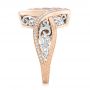 18k Rose Gold And Platinum 18k Rose Gold And Platinum Custom Two-tone Morganite And Diamond Engagement Ring - Side View -  102808 - Thumbnail