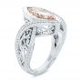 18k White Gold And Platinum 18k White Gold And Platinum Custom Two-tone Morganite And Diamond Engagement Ring - Three-Quarter View -  102808 - Thumbnail