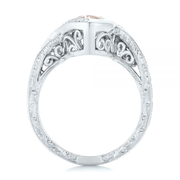 18k White Gold And 14K Gold 18k White Gold And 14K Gold Custom Two-tone Morganite And Diamond Engagement Ring - Front View - 102808