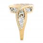 14k Yellow Gold And Platinum 14k Yellow Gold And Platinum Custom Two-tone Morganite And Diamond Engagement Ring - Side View -  102808 - Thumbnail