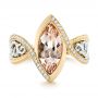 14k Yellow Gold And Platinum 14k Yellow Gold And Platinum Custom Two-tone Morganite And Diamond Engagement Ring - Top View -  102808 - Thumbnail