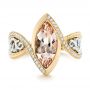 18k Yellow Gold And 18K Gold 18k Yellow Gold And 18K Gold Custom Two-tone Morganite And Diamond Engagement Ring - Top View -  102808 - Thumbnail