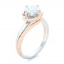  14K Gold And 14k Rose Gold Custom Two-tone Solitaire Diamond Engagement Ring - Three-Quarter View -  102407 - Thumbnail