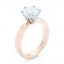 18k Rose Gold And Platinum 18k Rose Gold And Platinum Custom Two-tone Solitaire Diamond Engagement Ring - Three-Quarter View -  103001 - Thumbnail