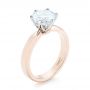 14k Rose Gold And 14K Gold 14k Rose Gold And 14K Gold Custom Two-tone Solitaire Diamond Engagement Ring - Three-Quarter View -  103001 - Thumbnail