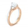  18K Gold And 14k Rose Gold 18K Gold And 14k Rose Gold Custom Two-tone Solitaire Diamond Engagement Ring - Three-Quarter View -  103329 - Thumbnail