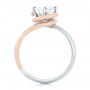  14K Gold And 14k Rose Gold Custom Two-tone Solitaire Diamond Engagement Ring - Front View -  102407 - Thumbnail