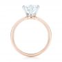 18k Rose Gold And Platinum 18k Rose Gold And Platinum Custom Two-tone Solitaire Diamond Engagement Ring - Front View -  103001 - Thumbnail