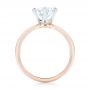 18k Rose Gold And Platinum 18k Rose Gold And Platinum Custom Two-tone Solitaire Diamond Engagement Ring - Front View -  103001 - Thumbnail