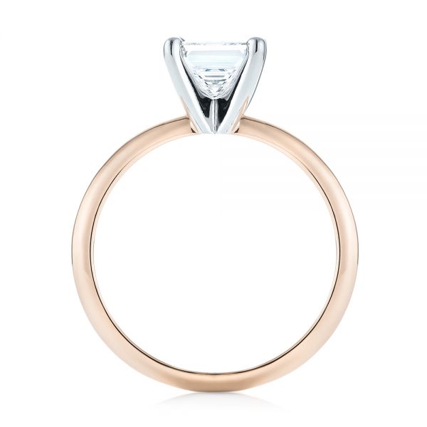 14k Rose Gold And Platinum 14k Rose Gold And Platinum Custom Two-tone Solitaire Diamond Engagement Ring - Front View - 103447