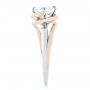  14K Gold And 14k Rose Gold Custom Two-tone Solitaire Diamond Engagement Ring - Side View -  102407 - Thumbnail