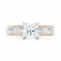 18k Rose Gold And 14K Gold 18k Rose Gold And 14K Gold Custom Two-tone Solitaire Diamond Engagement Ring - Top View -  102937 - Thumbnail