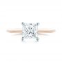 14k Rose Gold And 14K Gold 14k Rose Gold And 14K Gold Custom Two-tone Solitaire Diamond Engagement Ring - Top View -  103447 - Thumbnail