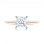 14k Rose Gold And Platinum 14k Rose Gold And Platinum Custom Two-tone Solitaire Diamond Engagement Ring - Top View -  103447 - Thumbnail