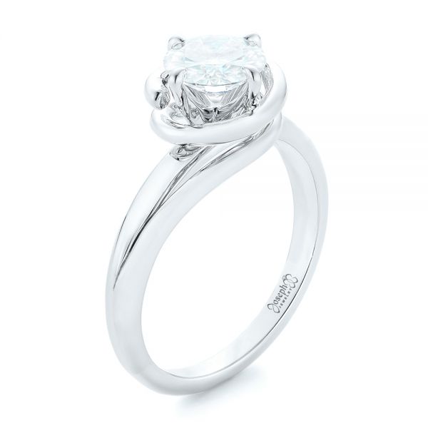  Platinum And 14k White Gold Platinum And 14k White Gold Custom Two-tone Solitaire Diamond Engagement Ring - Three-Quarter View -  102407