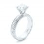 18k White Gold And Platinum 18k White Gold And Platinum Custom Two-tone Solitaire Diamond Engagement Ring - Three-Quarter View -  102937 - Thumbnail