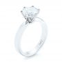 18k White Gold And Platinum 18k White Gold And Platinum Custom Two-tone Solitaire Diamond Engagement Ring - Three-Quarter View -  103001 - Thumbnail