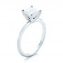 18k White Gold And Platinum 18k White Gold And Platinum Custom Two-tone Solitaire Diamond Engagement Ring - Three-Quarter View -  103447 - Thumbnail