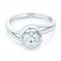  Platinum And Platinum Platinum And Platinum Custom Two-tone Solitaire Diamond Engagement Ring - Flat View -  102407 - Thumbnail