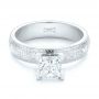  Platinum And 18K Gold Platinum And 18K Gold Custom Two-tone Solitaire Diamond Engagement Ring - Flat View -  102937 - Thumbnail