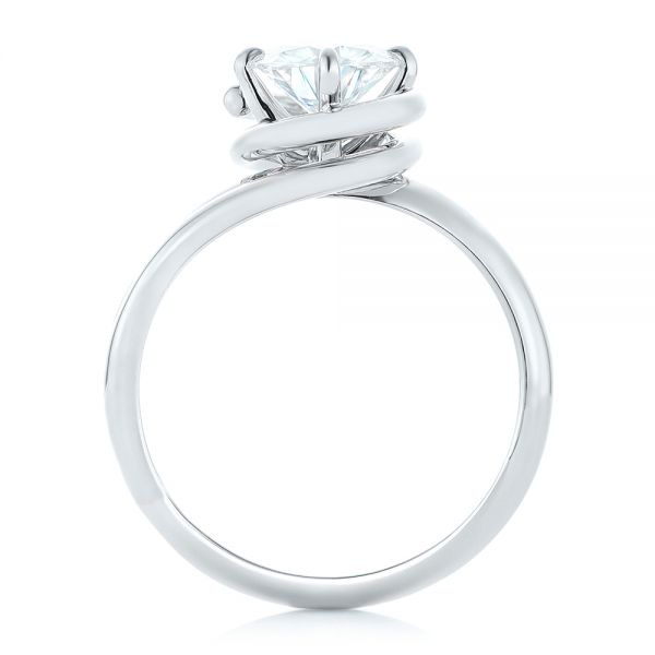  Platinum And 14k White Gold Platinum And 14k White Gold Custom Two-tone Solitaire Diamond Engagement Ring - Front View -  102407