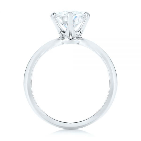  Platinum And Platinum Platinum And Platinum Custom Two-tone Solitaire Diamond Engagement Ring - Front View -  103001