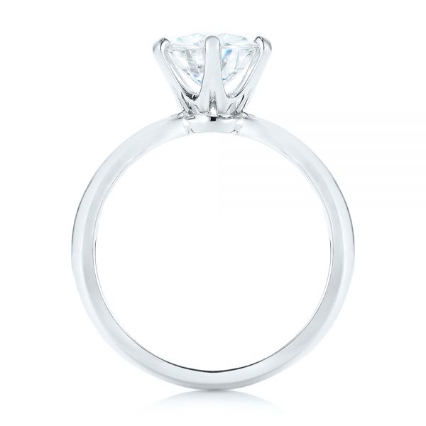 18k White Gold And Platinum 18k White Gold And Platinum Custom Two-tone Solitaire Diamond Engagement Ring - Front View - 103001