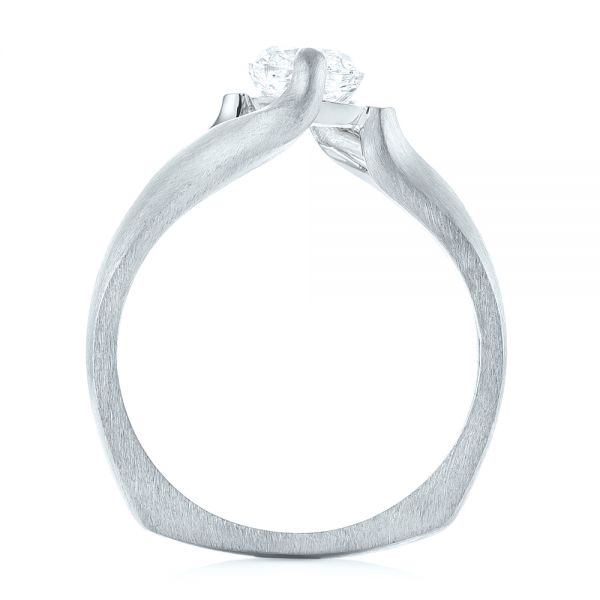 Platinum And Platinum Platinum And Platinum Custom Two-tone Solitaire Diamond Engagement Ring - Front View - 103329