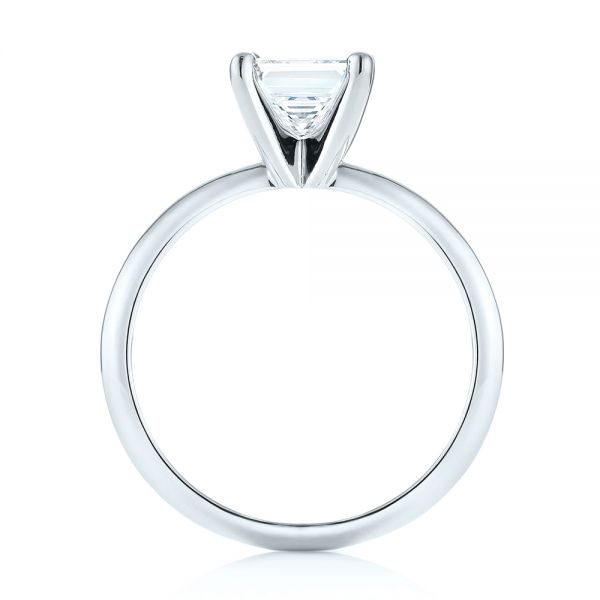 Platinum And Platinum Platinum And Platinum Custom Two-tone Solitaire Diamond Engagement Ring - Front View - 103447