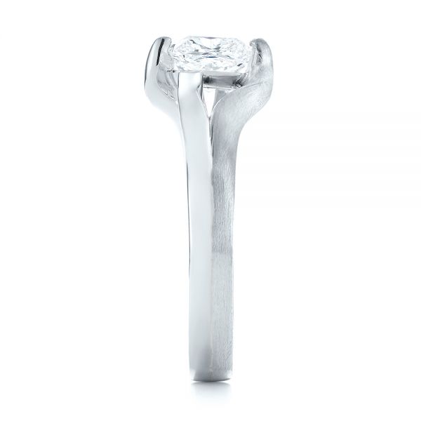 Platinum And Platinum Platinum And Platinum Custom Two-tone Solitaire Diamond Engagement Ring - Side View - 103329