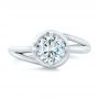  18K Gold And Platinum 18K Gold And Platinum Custom Two-tone Solitaire Diamond Engagement Ring - Top View -  102407 - Thumbnail