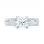  Platinum And 14K Gold Platinum And 14K Gold Custom Two-tone Solitaire Diamond Engagement Ring - Top View -  102937 - Thumbnail