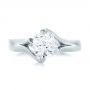  Platinum And 18k White Gold Platinum And 18k White Gold Custom Two-tone Solitaire Diamond Engagement Ring - Top View -  103329 - Thumbnail