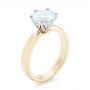 18k Yellow Gold And Platinum 18k Yellow Gold And Platinum Custom Two-tone Solitaire Diamond Engagement Ring - Three-Quarter View -  103001 - Thumbnail