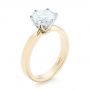 18k Yellow Gold And 14K Gold 18k Yellow Gold And 14K Gold Custom Two-tone Solitaire Diamond Engagement Ring - Three-Quarter View -  103001 - Thumbnail