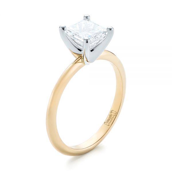 Custom Two-Tone Solitaire Diamond Engagement Ring - Image